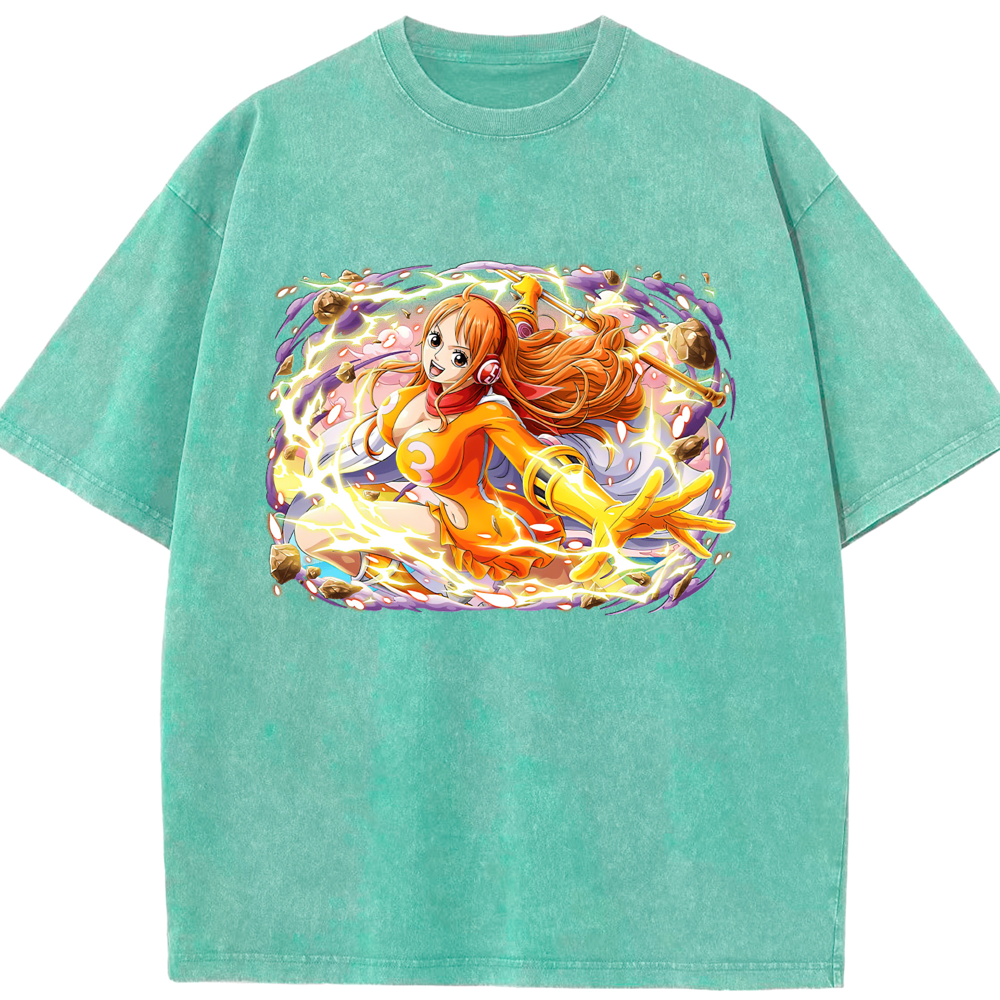 ワンピース ナミ ONE PIECE Nami 綿100% ヴィンテージ風 半袖Tシャツ（フロントプリント）